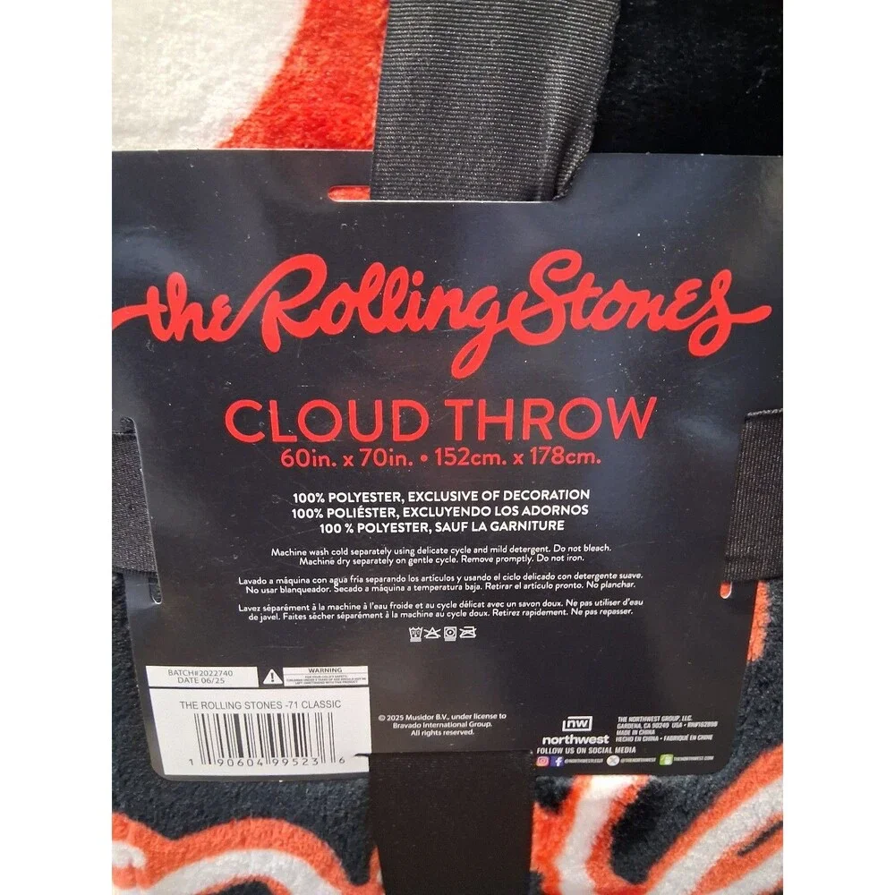 NEW! The Rolling Stones Cloud Throw Blanket, 60